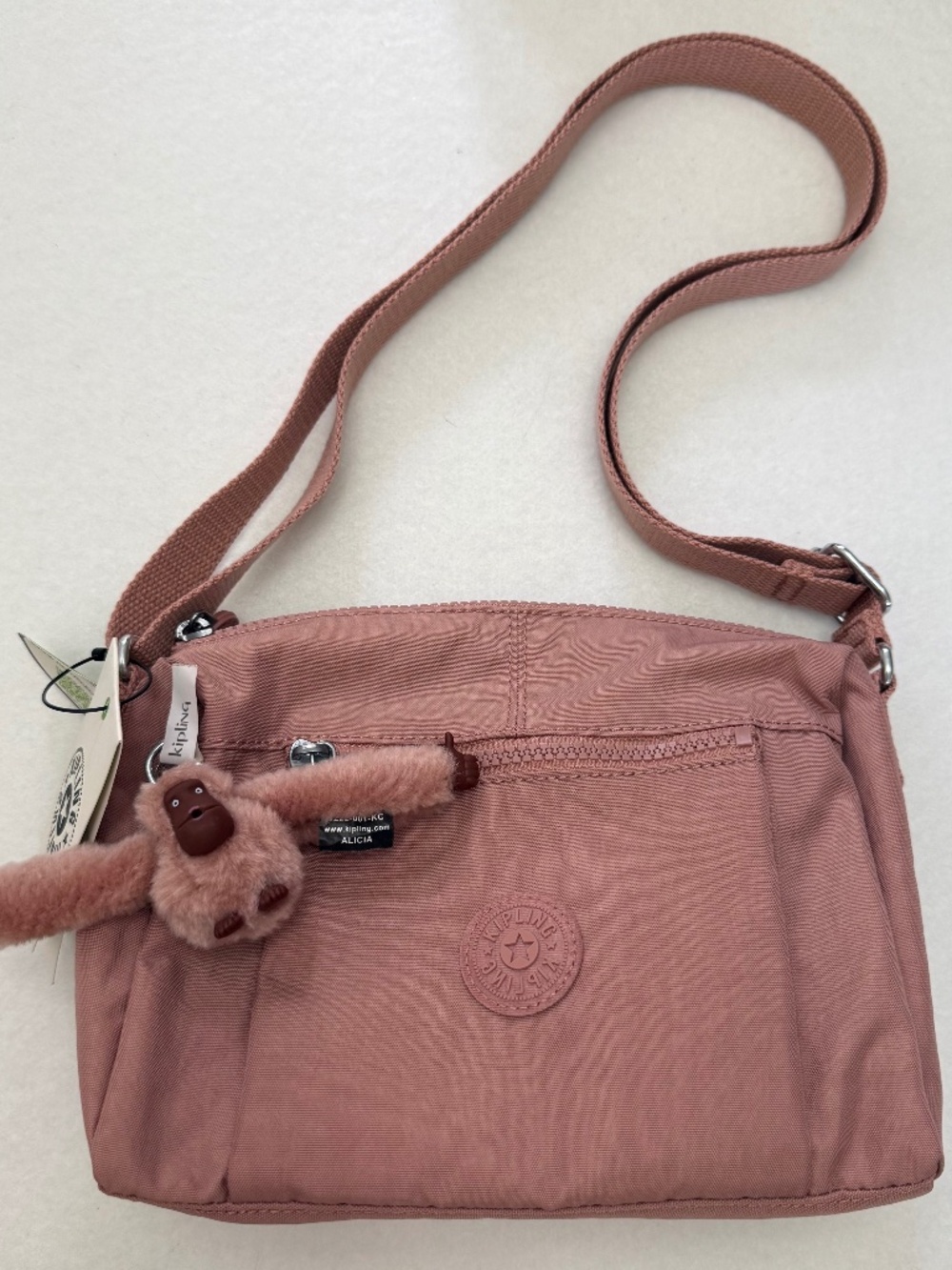 NWT Kipling Wes Crossbody Bag in Rosey Rose